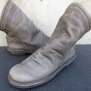 Trippen Deadstock Gray Leather Slouch Boots